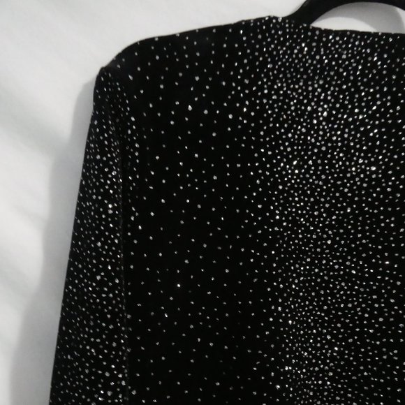 NOTATIONS | medium | Stunning Black Velour Glittery Long Sleeve Top | NWOT - Picture 10 of 15